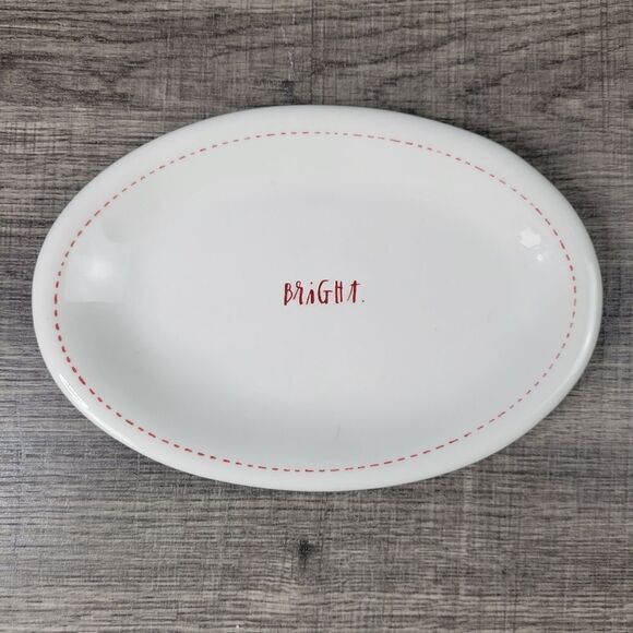 Rae Dunn Artisan Collection Oval‎ Christmas Appetizer Plate Set - Picture 8 of 9